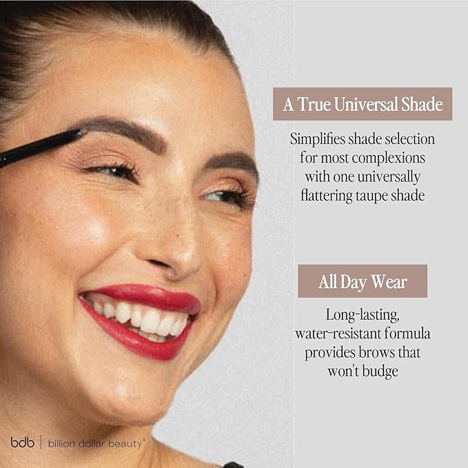 bdb Universal Eyebrow Pencil - Precision Tip & Spoolie, Waterproof, Define Shape & Fill Brows, 4-Pack