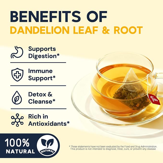 Dandelion Leaf & Root Herbal Tea-Caffeine-free herbal tea，No Sugar，80 Teabags