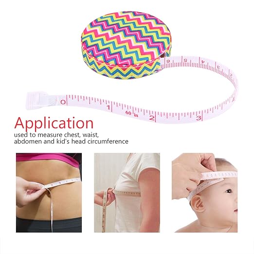 Haofy 150cm 60in Retractable Tape Measure for Body Fitness Measuring Chest Waist Hip Thigh Arm Shank Suitable for Adults Children Workout Tracking (No. 1 Water Ripple)