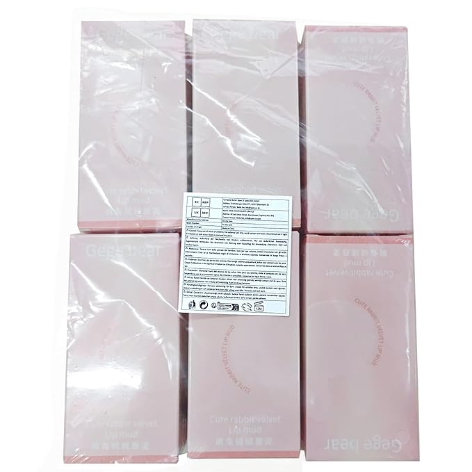 6 Colors Velvet Matte Liquid Lipstick set, Cute Rabbit Lip Glaze 2 in 1 Key Chain Lip Gloss Lip Stain, Waterproof Non-Stick Cup Long Lasting Lip Clay Cute Lip Makeup for Girls (A)