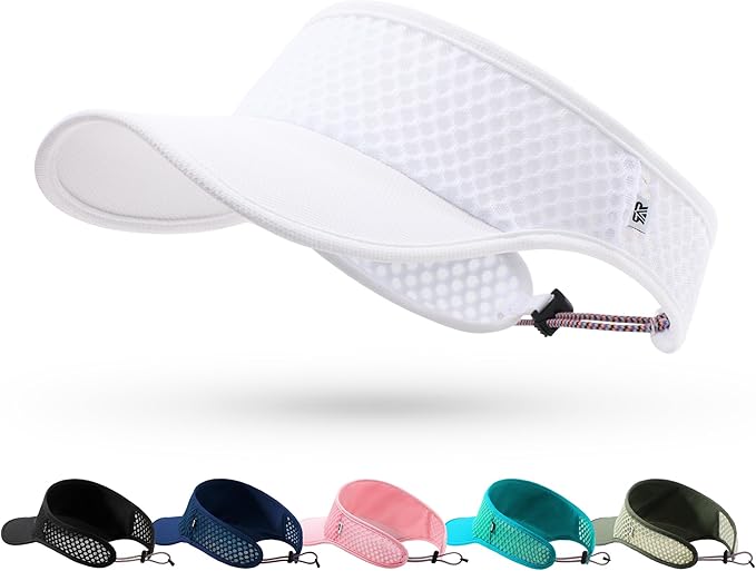 Mesh Breathable Sports Visor - Men Women Adjustable Lightweight Quick Dry Sun Hat for Tennis, Golf, Running