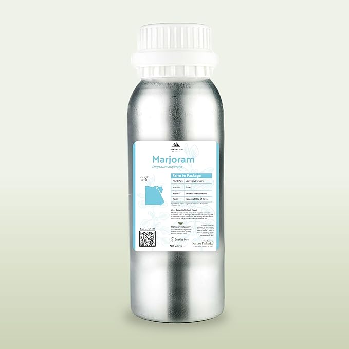 Marjoram Essential Oil - Aceite de Mejorana Direct from Egypt for Massage & Aromatherapy | Premium Therapeutic Grade (15ml)