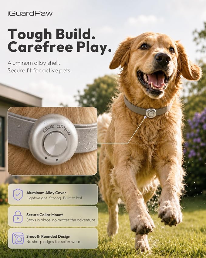 Automtic Dog Door Collar Sensor, for Smart Pet Door, 1 PCS | Compact 3 cm Collar Sensor, Aluminum Cover with Rounded Edges, For Dogs and Cats, 2 Levels, For iGuardPaw Smart Pet Door