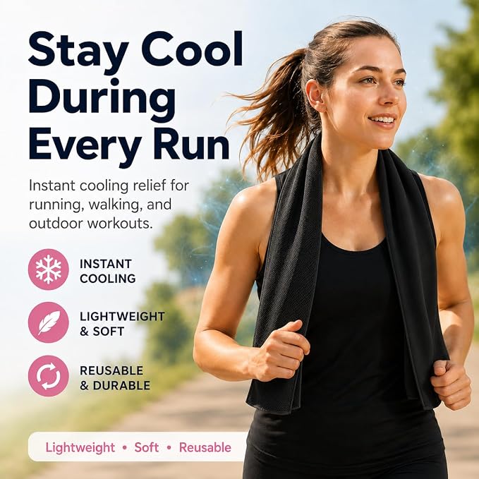 Cooling Towels 43.3" x 15.7" - Ice Towel, Sweat Towel, Cooling Towels for Neck & Face & Cooling Neck Wraps for Summer Heat - Neck Cooler for Quick Cool Down for Gym, Running, Golf, Yoga & Sports