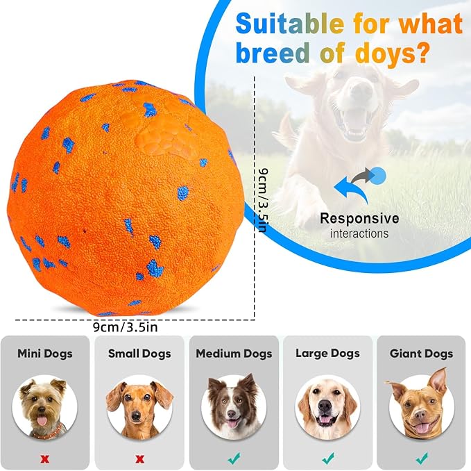 TVM Interactive Dog Toys Ball, Automatic Moving,Bouncing Chew Toys, E-TPU Material, Suitable for Large and Medium-Sized Dogs, Used for Boredom Relief andDaily Training