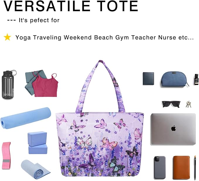 Yoga Mat Bag Yoga Bags and Carriers Fits All Your Stuff Yoga Tote Bag with Zipper Pocket Yoga Mat Carrier Pilates Bag Take in Out Mat Easily