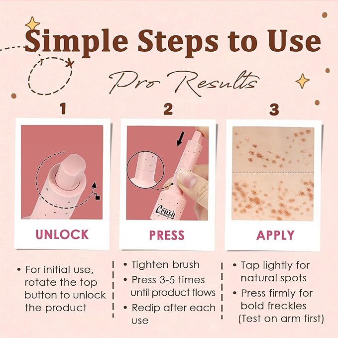 Faux Freckle Stamp for Girls and Women,Long Lasting Quick-drying Waterproof 5 Points Freckle Pen,Get Natural Lifelike Sunkissed Face Freckle Makeup Gift on Birthdays 01 Light