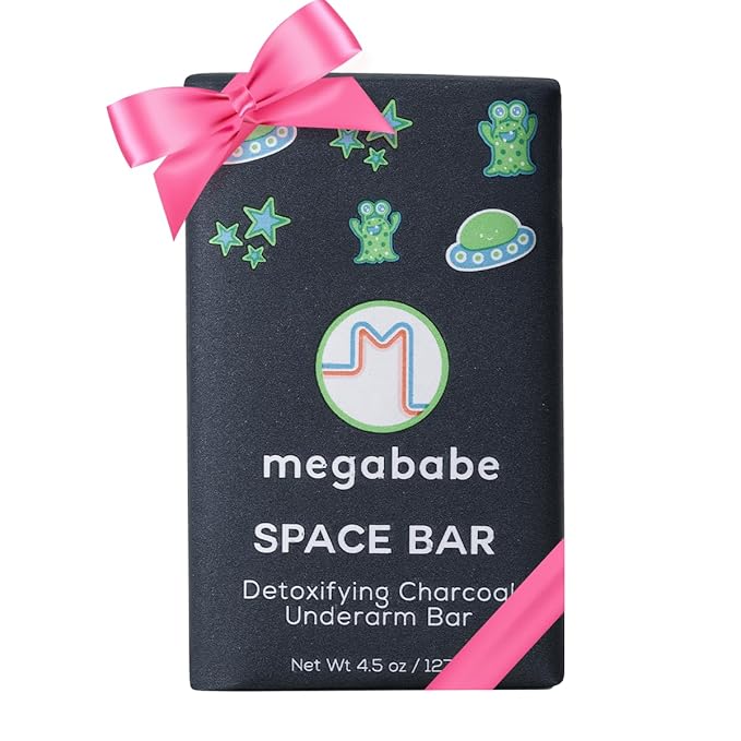 Megababe Underarm Bar Soap - Space Bar | With Detoxifying Charcoal for Odor Control | 4.5 oz