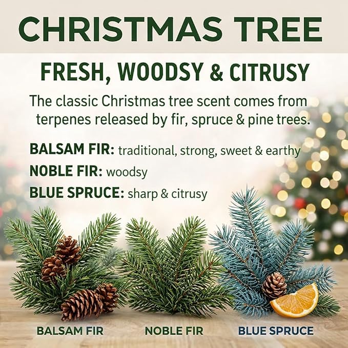 Red Barn Candle Company Wood Dough Bowl Candles | 100% Natural Soy Wax & Essential Oil Infused | Odor Eliminating + Pet Safe | Scented Candle Gifts for Men & Women (Christmas Tree, 7-Wick)