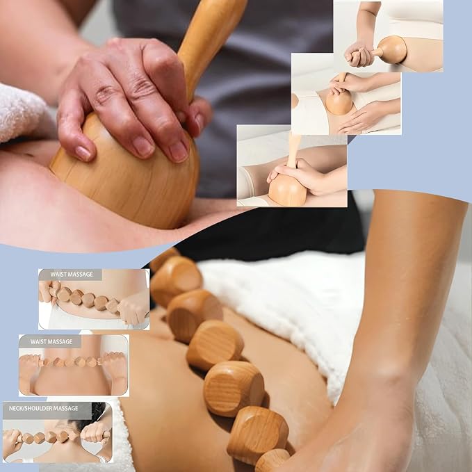 9-in-1 Wood Therapy Massage Tools, Wooden Body Sculpting Tools, Massage Tools for Body Contouring and Shaping, Maderoterapia Kit, Wood Therapy Tools for Body Sculpting