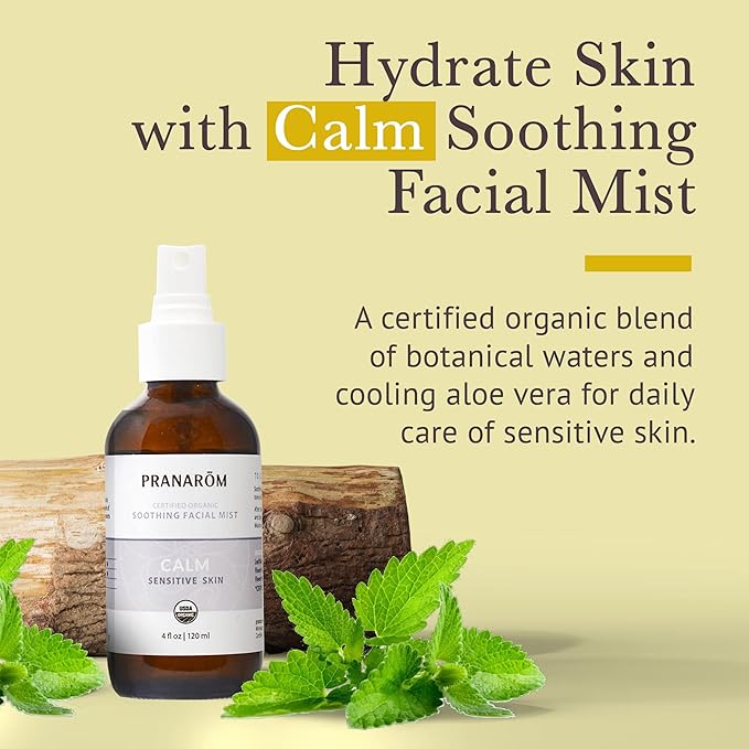 Facial Mist (4oz / 120ml) - 100% Pure & Natural Essential Oil Facial Mist for Dry Skin Hydration & Toning (Calm (Sensitive Skin))