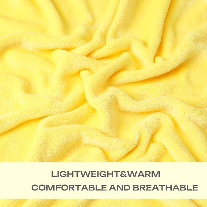 Yellow Fleece Plush Throw Blanket 108"x90"for Couch Sofa Fuzzy Cozy Flannel | Super Soft Lightweight Microfiber Blanket for Bed Chair bedroom Home Decor All Season,Birthday Gifts for Women Mom Adult