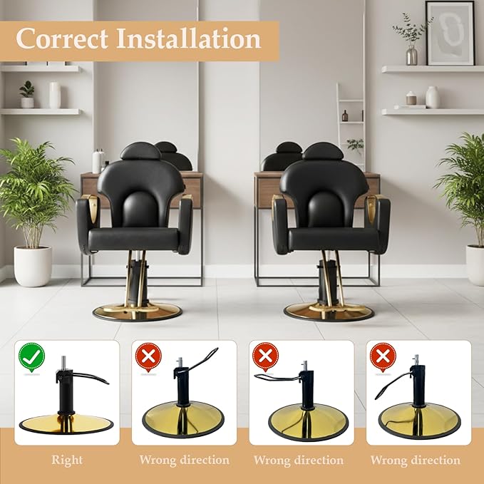Black Salon Chair for Hair Stylist, Professional Barber Chairs Barbershop Hair Stylist Chair with Heavy Duty Hydraulic Pump, 360° Braiding Styling Hairdresser Chairs for Spa Home Euipment, Cold Black