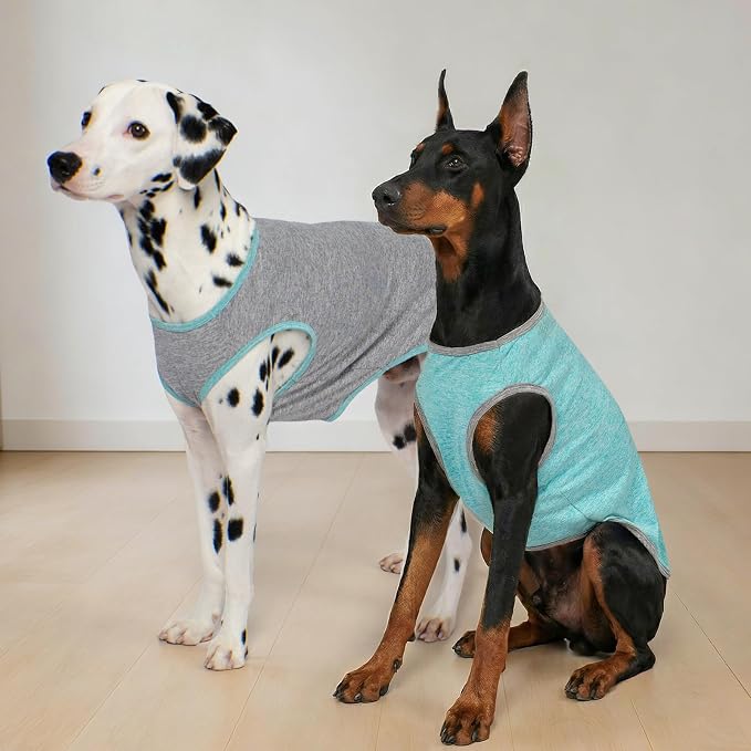 KYEESE 2Pack Dog Shirt for Large Dogs Sun Protection Tank Top for Summer | Reflective for Safety, Lightweight & Breathable, Shedding Control, Skin-Friendly for Sensitive Dogs, Easy On/Off, Quick Dry
