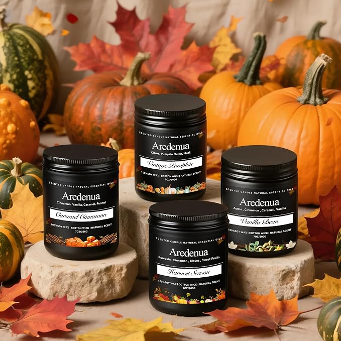 Harvest Season Candle – Warm Holiday & Winter Cozy Aroma, Hand-Poured Soy Candle for Christmas Home Décor & Cozy Seasonal Gifting