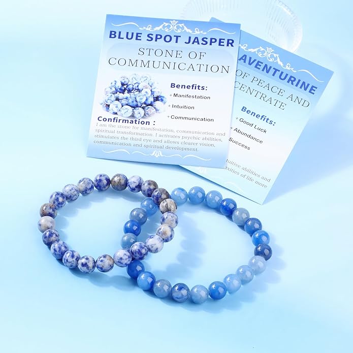 NCB 2.3-Piece 4mm Natural Crystal Gemstone Stretch Bracelets – Handmade Reiki Energy Healing Jewelry for Meditation,Yoga, Unisex