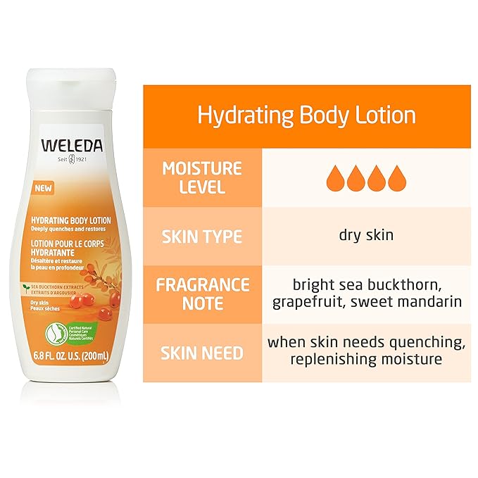 Weleda Hydrating Sea Buckthorn Body Lotion, 6.8 Fluid Ounces (Pack Of 1)