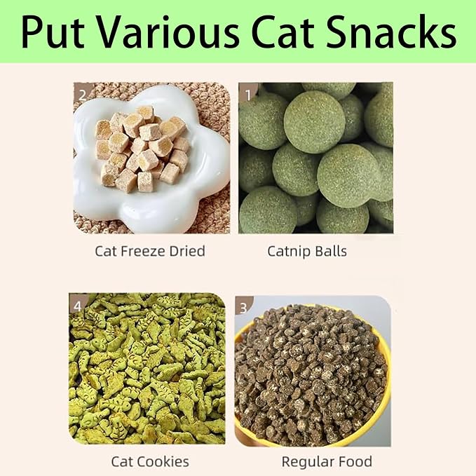 Interactive Cat Toys 2 Pack - Silicone Treat Dispenser with Catnip Ball, Food Puzzle Chew Toys for Indoor Cats
