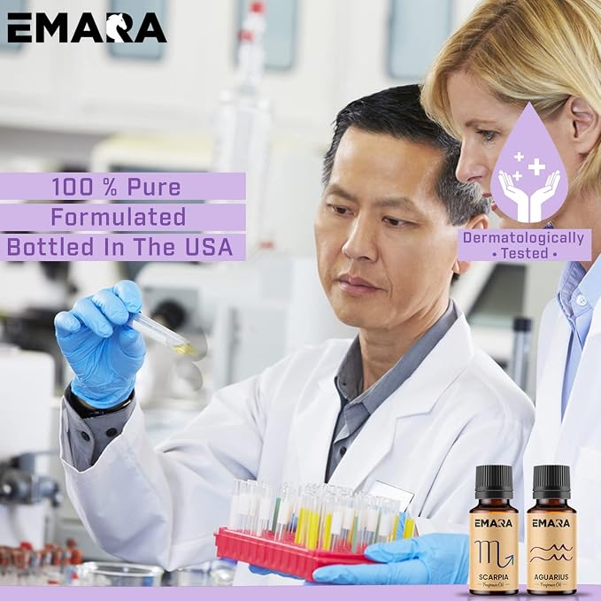 EMARA All Natural Zodiac Sagittarius Essential Oil for Diffusers, Skin Care, Aromatherapy Fragrance Oil, Organic Therapeutic Grade 15 mL (1/2 fl oz)