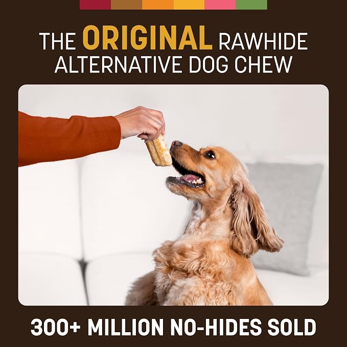 Earth Animal No Hide Dog Chews - Small Rolls 2 Count Peanut Butter | Small Rolls Peanut Butter Flavored Natural Rawhide Free Long Lasting Dog Chews - Pet Treats for Small Dogs