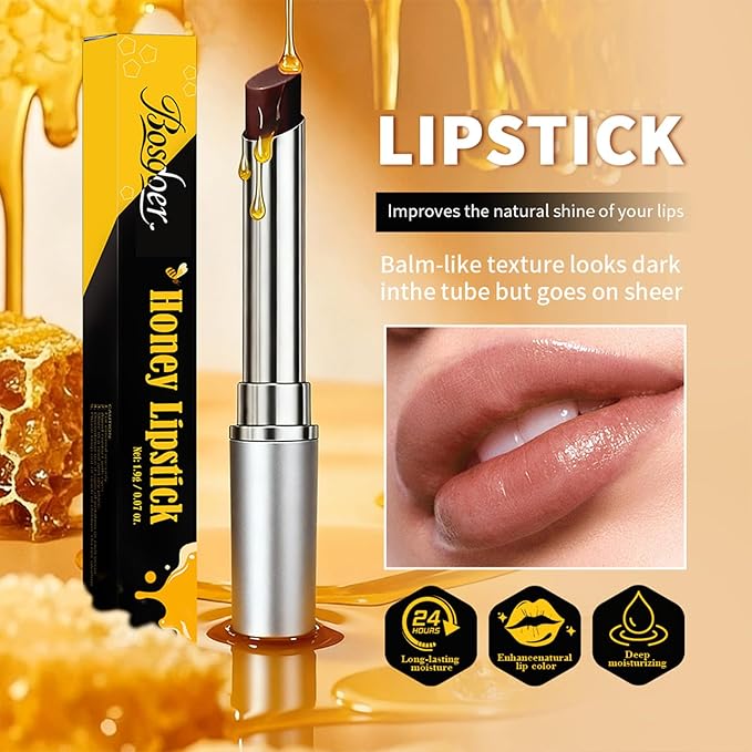 Honey Lip Tinted Lip Balm, Nourishing Hydrating Natural Color, Moisturizing Lip Care for Soft Lips for Daily Use, Enhances Lips with a Subtle Tint, Long Lasting, Lightweight