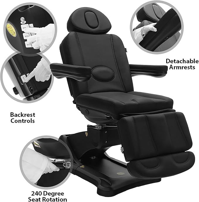 SKINACT Malibu Electric Medical Spa Treatment Table Black