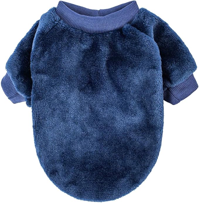 FabriCastle Small Dog Sweater, 3-Pack Dog & Cat Clothes, Soft and Warm Pet Jackets for Small Dogs Boy & Girl, Winter Pet Apparel Costumes, Puppy Outfits (Grey,Blue,Dark Blue, X-Large)