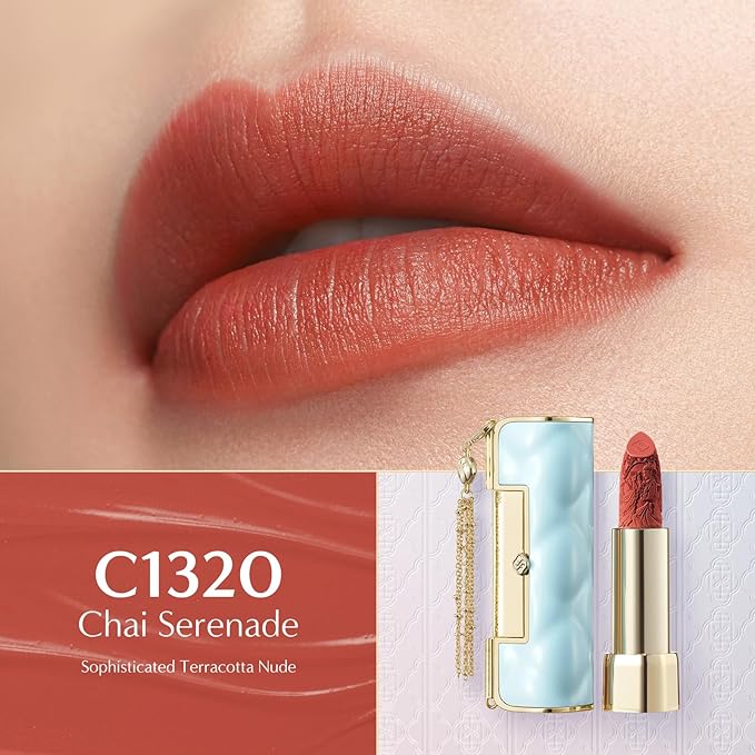 FLORASIS Blooming Rouge Soft Matte Love Lock Lipstick for Women Satin Matte Lipsticks (C1320 Chai Serenade)