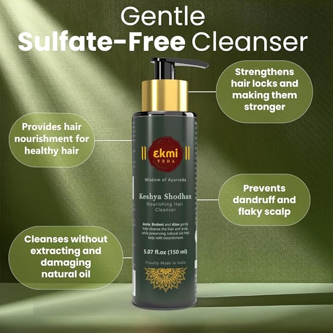 Ayurvedic Hair Growth Sulfate Free Shampoo With Reetha, Shikakai, Bhringraj, Amla For Hair Loss Control. Hair Regrowth Treatment For Women & Men. Hair Thickening Rosemary Shampoo, 5.07 Fl Oz