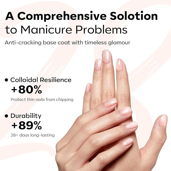 modelones Builder Rubber Gel Base Coat for Nails, Neutral Warm Nude Rubber Base Gel Nail Polish for Strengthen Apex Building Extension Protect Weak Nails Long Last U V Manicure Gift for Women