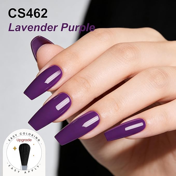 YTD Likomey Lavender Purple Gel Nail Polish,15ml Salon Home DIY Nail Art Manicure and Pedicure Fall Winter UV Color Varnish,CS462
