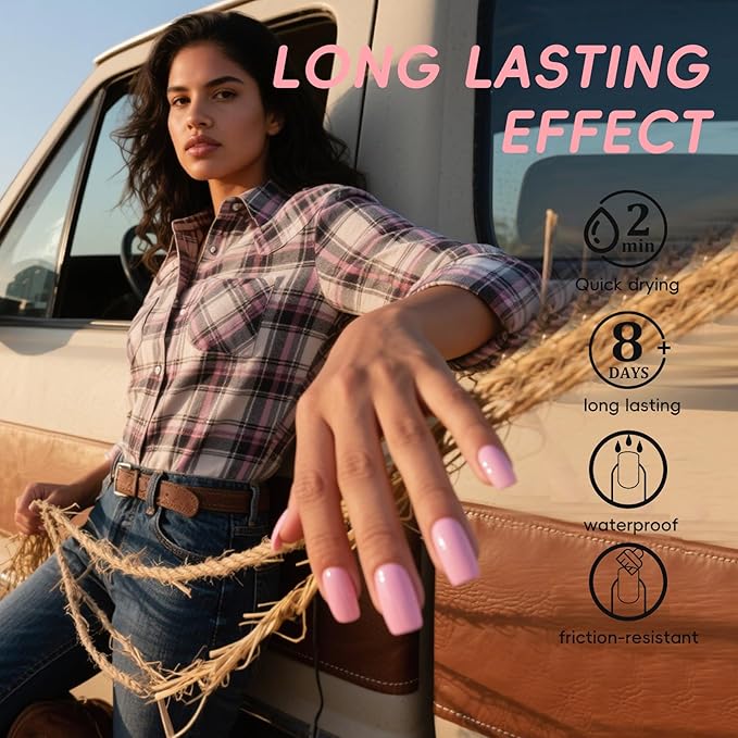 Pink Nail Polish, Nude Pink Quick Dry Nail Polish, Streak Free Fingernail Polish for Autumn Wedding Nails, Cozy Fall Manicure, Back to School Nail Looks, Salon Quality at Home, 0.35 fl oz