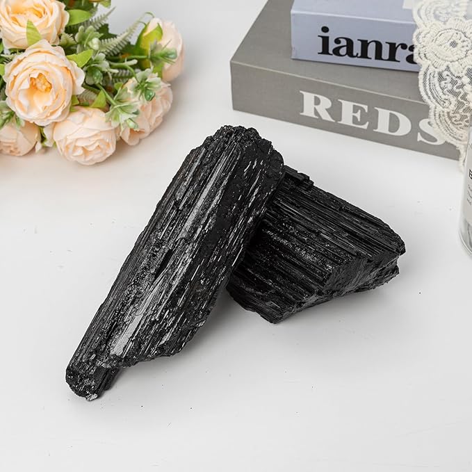 1-1.5lbs Large Raw Black Tourmaline Crystal Natural Rough Stone Healing Crystals for Meditation Reiki Energy Decoration