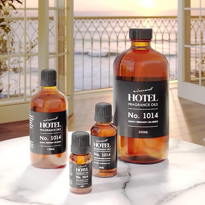 AirScent Hotel Diffuser Oil No. 1014 - Iconic 5-Star Hotel Blend - 30 mL | Lemon Bergamot Sea Breeze - Coastal Blend - Fragrance Oil for Ultrasonic and Waterless Diffusers and Crafting
