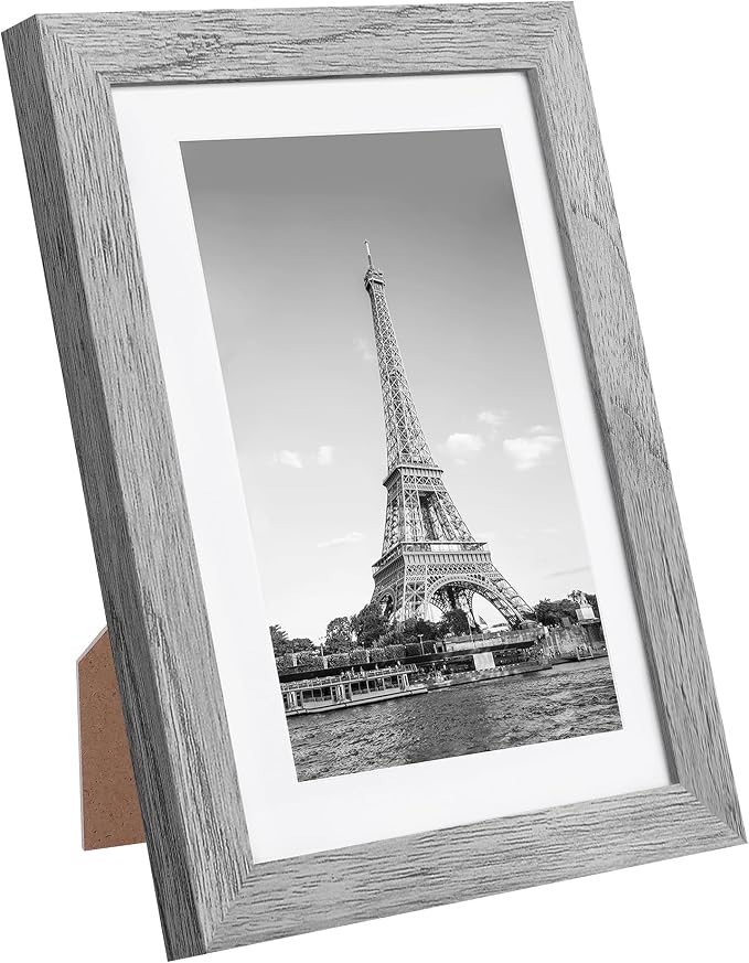 upsimples 5x7 Picture Frame Set of 10, Display Pictures 4x6 with Mat or 5x7 Without, Multi Photo Frames Collage for Wall or Tabletop Display, Gray | Small Frame Fit 4x6 and 5 x 7 Photos, Wall or Tabletop Display, For Gallery Hallway Living Room, For Ch...