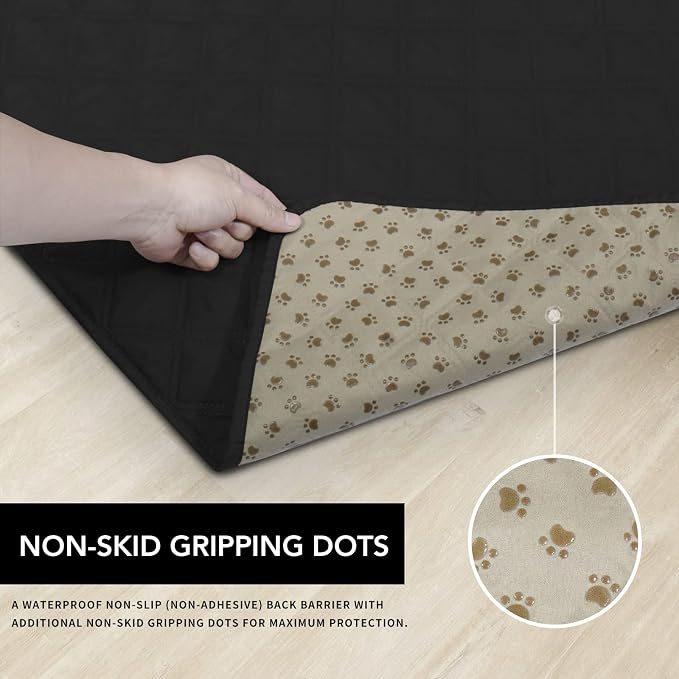 Easy-Going Waterproof Dog Bed Cover, Non-Slip Pet Blanket, 40x50in, Black | Leakproof Couch Cover, Machine Washable Furniture Mattress Protector, Soft Sofa Mat For Dogs, Pet Friendly