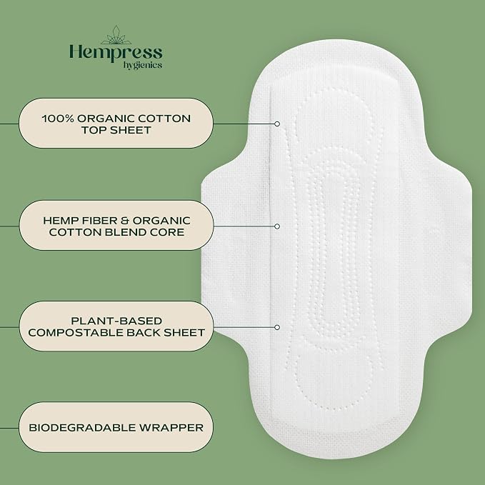 Organic Cotton Period Kit for Women & Teens, Soft, Hypoallergenic Menstrual Pads with Wings and Panty Liners, Fragrance Free, Sensitive Skin Friendly Feminine Hygiene (Bundle of 3)