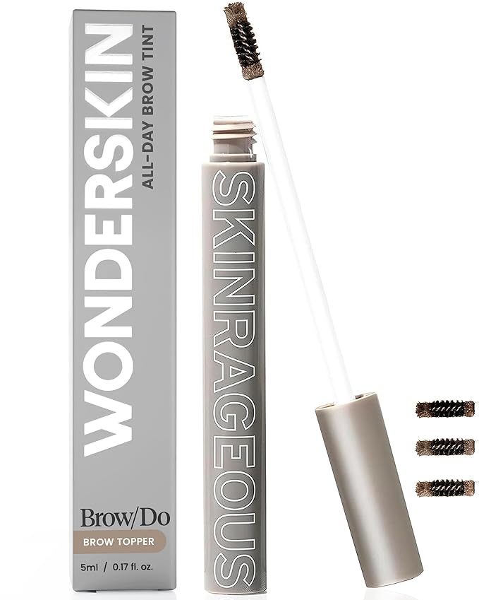 Wonderskin Brow/Do Eyebrow Gel Topper - Skinrageous All-Day Eyebrow Tint Mascara, Long-Lasting, Waterproof & Transfer-Proof Tinted Brow Gel Topper (Brunette)