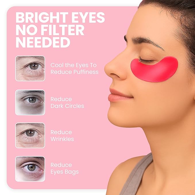 Under Eye Patches – Hydrating Gel Mask for Dark Circles, Puffiness & Fine Lines | Hyaluronic Acid, Collagen, Centella & Vitamin E | 28 Pairs – Pack of 1
