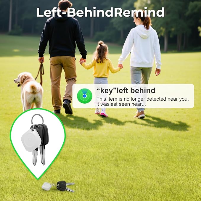 Tracker Tags-4 Pack(iOS Only), ltem Finder Smart Tag Set Milk White | IP67 Waterproof, Loud Beep, Replaceable Battery, Smart Tag for Keys, Bags, Luggage, Pets, Wallet, Compatible with Find My APP