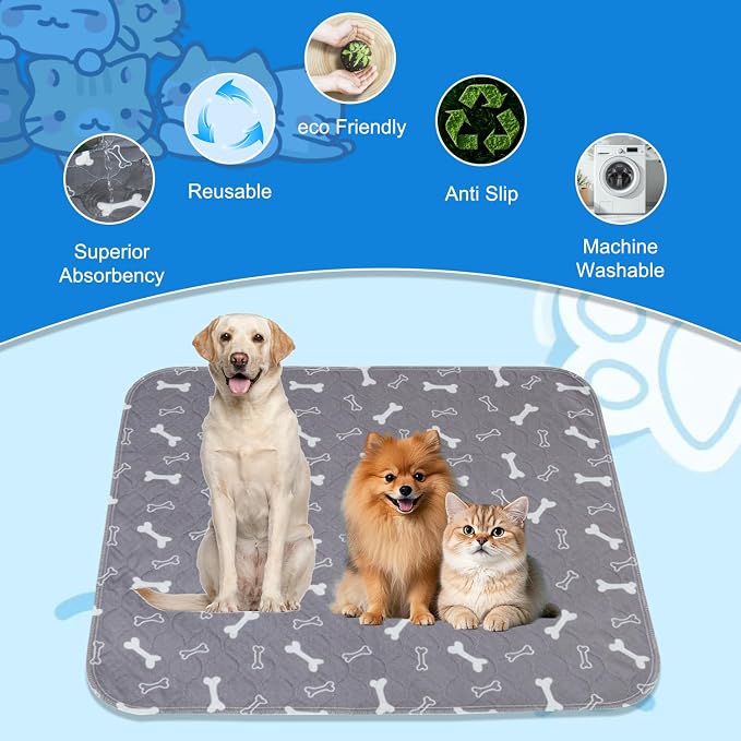 Pee Mats with Pheromones, Durable Leak-Proof & Anti-Slip Pet Training Mats for Dogs Indoor Use (Large：28" × 32")