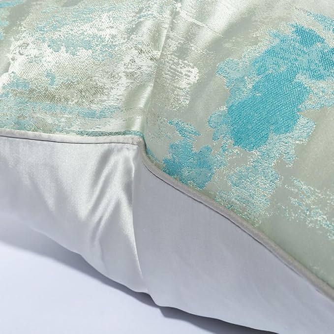 vctops Abstract Decorative Luxurious Throw Pillow Covers Jacquard Square Cushion Cases Pillowcase for Bed Sofa Couch Chair Car Home Decor (Sky Blue,18"x18")