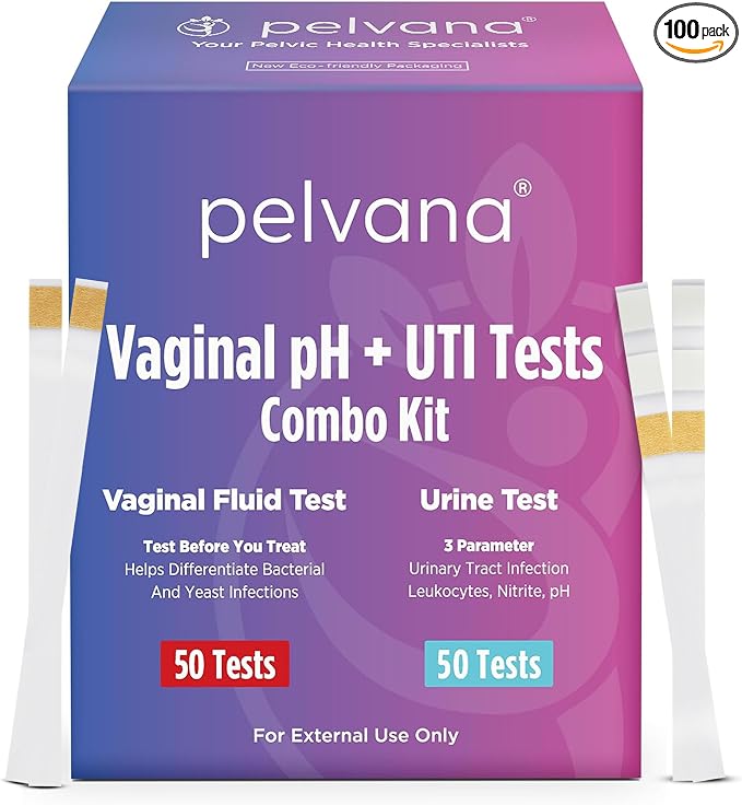 Pelvana Vaginal pH + UTI Tests - Differentiate Between BV and Yeast Infections + Urinary Tract Infection Monitoring - Easy-to-use at Home Testing Kit