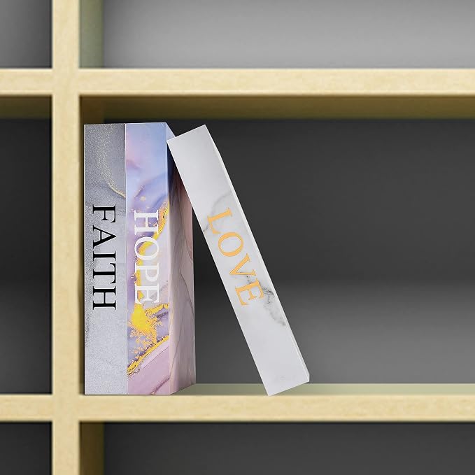 Home Decorative Faux Book Boxes: Set of 3 for Entry Table, Coffee Table, Bookshelf Decor With Magnetic Closure