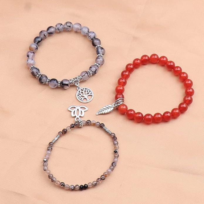 UEUC Tree of Life Yoga Healing Stone Bracelets,Multilayer Lotus Chakra Stone Reiki Bracelet Sets,Anxiety Crystal Natural Stone,for Women Stress Relief
