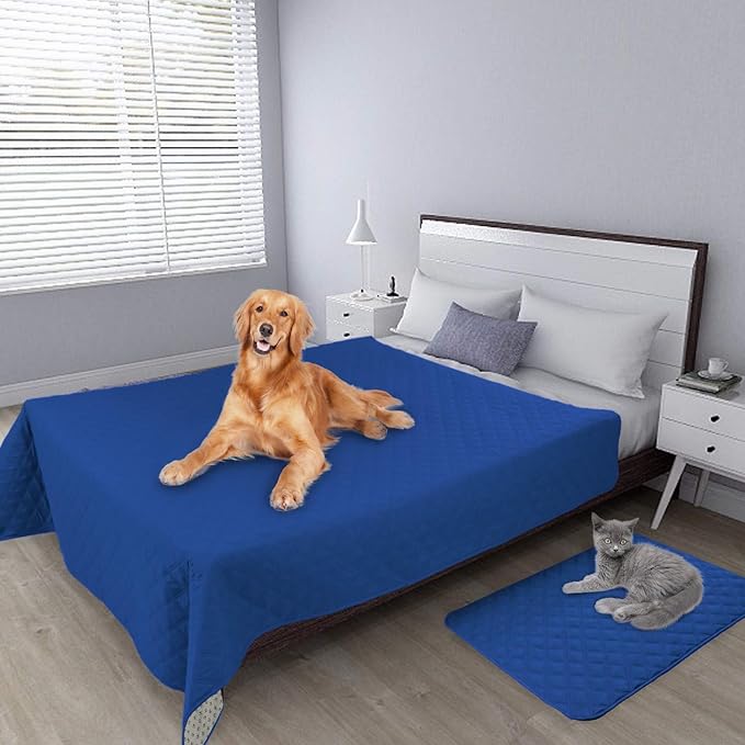 Easy-Going Waterproof Dog Bed Cover, Non-Slip Pet Blanket, 68x82in | Classic Blue, Leakproof Couch Cover, Machine Washable Furniture Mattress Protector, Soft Sofa Mat For Dogs, Pet Friendly
