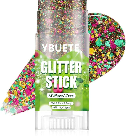 Mardi Gras Face and Body Glitter Stick for Sparkling Makeup, Hair Glitter Accessories for Women, Highlighting Stick for Fairy Dust, Cheerful Face Glitter for Festive Parties and Carnivals
