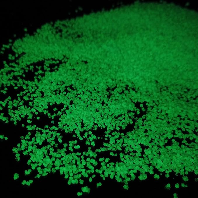 TWINKLING Glow in The Dark Crushed Glass, Broken Glass Glitter, Glow in The Dark Stones Gems Chips for DIY Resin Art Epoxy Crafts, Nail Art, Jewelry Making, Geode Painting, 0.85mm(100g) (Blue)