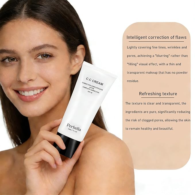 CC Cream For Older Women,Cc Cream Self Adjusting For Mature Skin,Skin Tone Adjusting Cream SPF 43, Suitable for All Skin Types