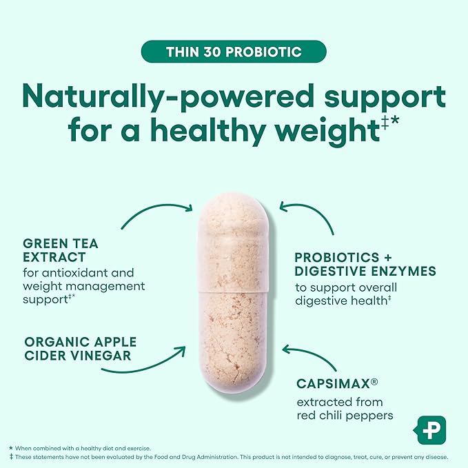 Physician's CHOICE Probiotics for Weight Management & Bloating - 6 Probiotic Strains - Prebiotics - Key ingredient Cayenne - Supports Gut Health - Weight Management for Women & Men - Green Tea - 60 CT